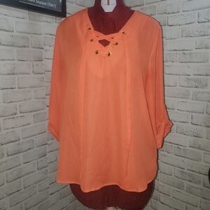 Wishful Park Oranage Peasant Shirt.  Size L